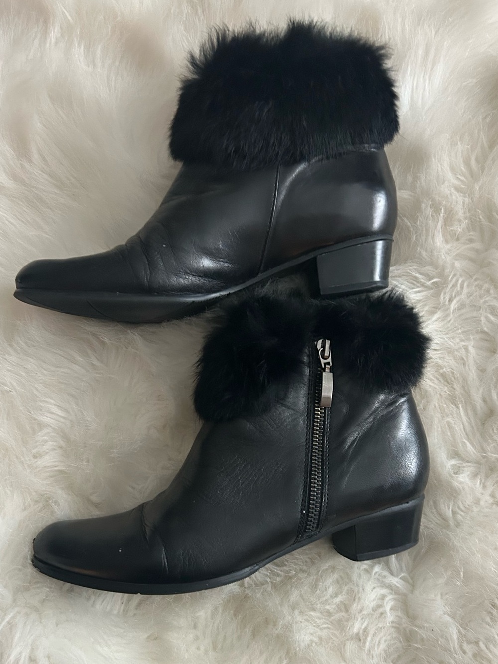 Spring Step leather boots with faux fur trim - Picture 2 of 6